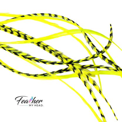 Neon Yellow Glow Hair Feather