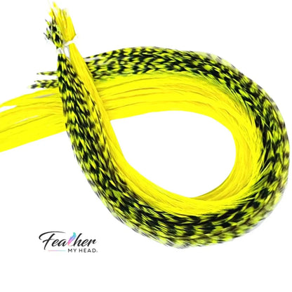 Neon Yellow Glow Hair Feather