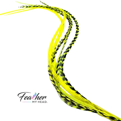 Neon Yellow Glow Hair Feather