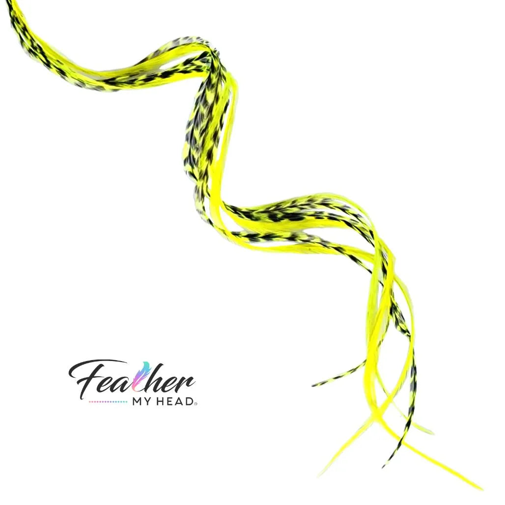 Neon Yellow Glow Hair Feather