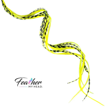 Neon Yellow Glow Hair Feather