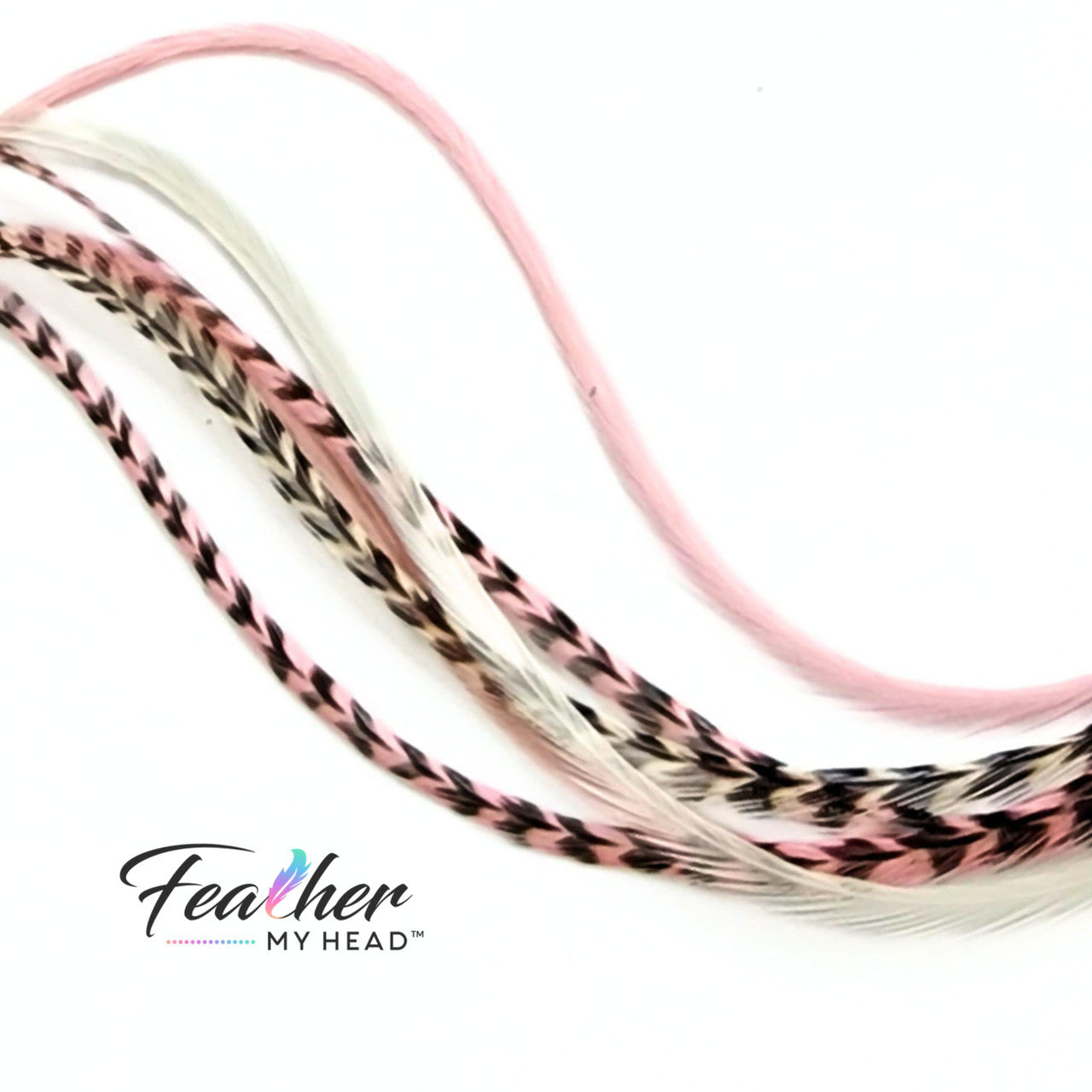 Our Strawberry Champagne Hair Feathers feature soft pink and creamy white hues, inspired by the sweetness of fresh strawberries and the elegance of champagne. These long, flowing feathers add a dreamy, romantic touch with a hint of playful charm.