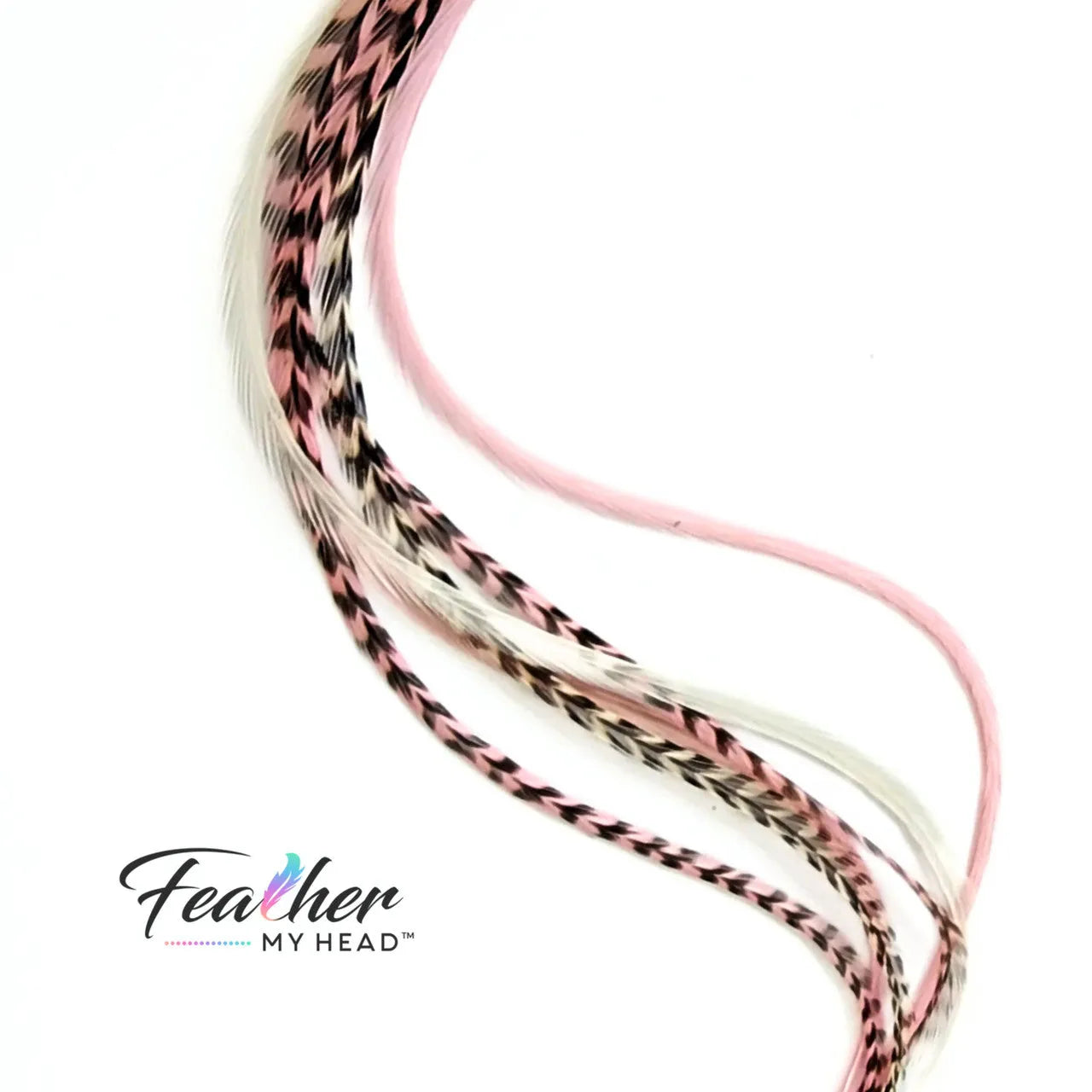 Our Strawberry Champagne Hair Feathers feature soft pink and creamy white hues, inspired by the sweetness of fresh strawberries and the elegance of champagne. These long, flowing feathers add a dreamy, romantic touch with a hint of playful charm.
