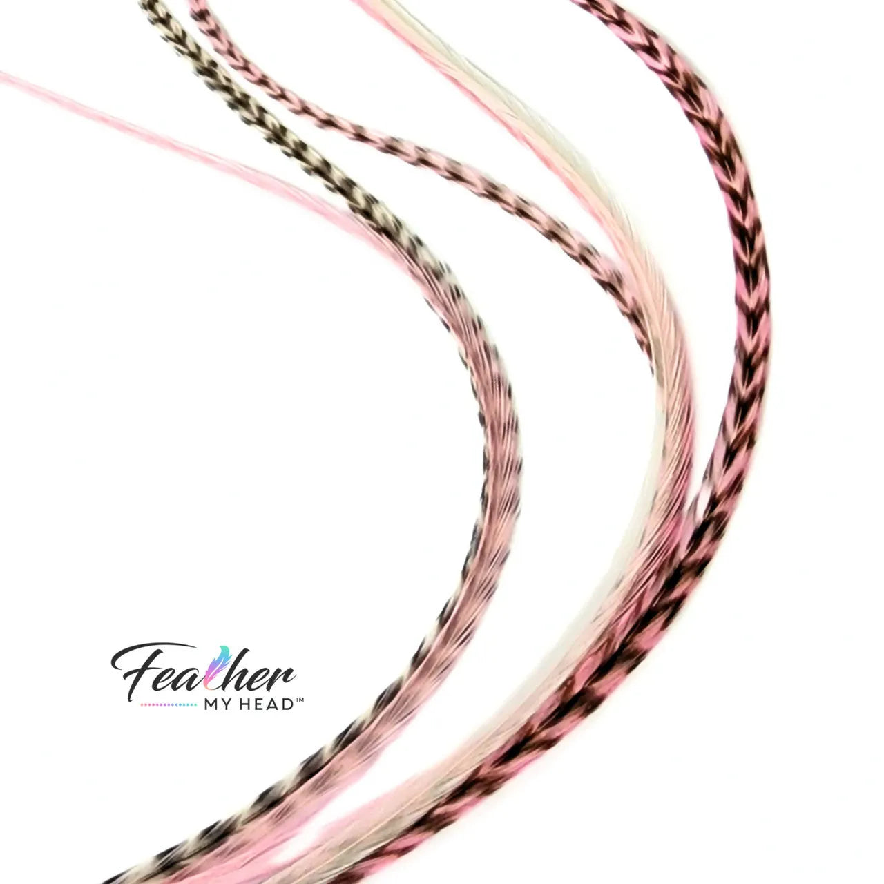 Our Strawberry Champagne Hair Feathers feature soft pink and creamy white hues, inspired by the sweetness of fresh strawberries and the elegance of champagne. These long, flowing feathers add a dreamy, romantic touch with a hint of playful charm.