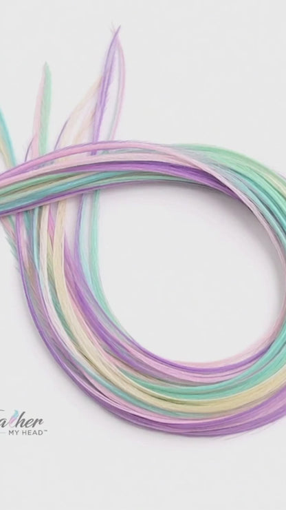 Pretty in Pastel Hair Feathers (Pink, Purple, Blue, Green, Yellow)