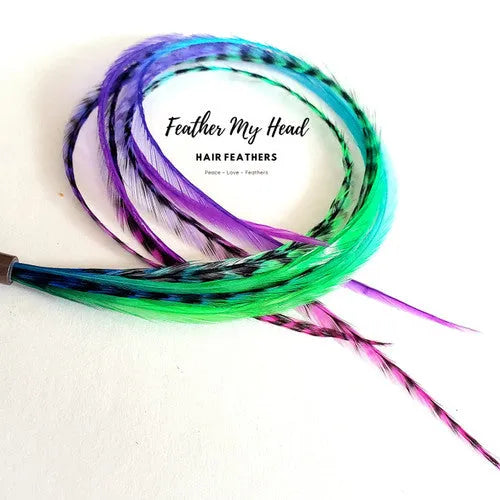 Jelly Belly Rainbow Tie Dye Hair Feather