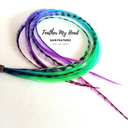 Jelly Belly Rainbow Tie Dye Hair Feather