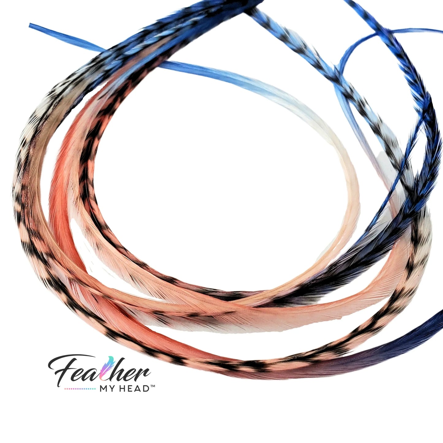 Sandy Beaches Rainbow Tie Dye Hair Feather