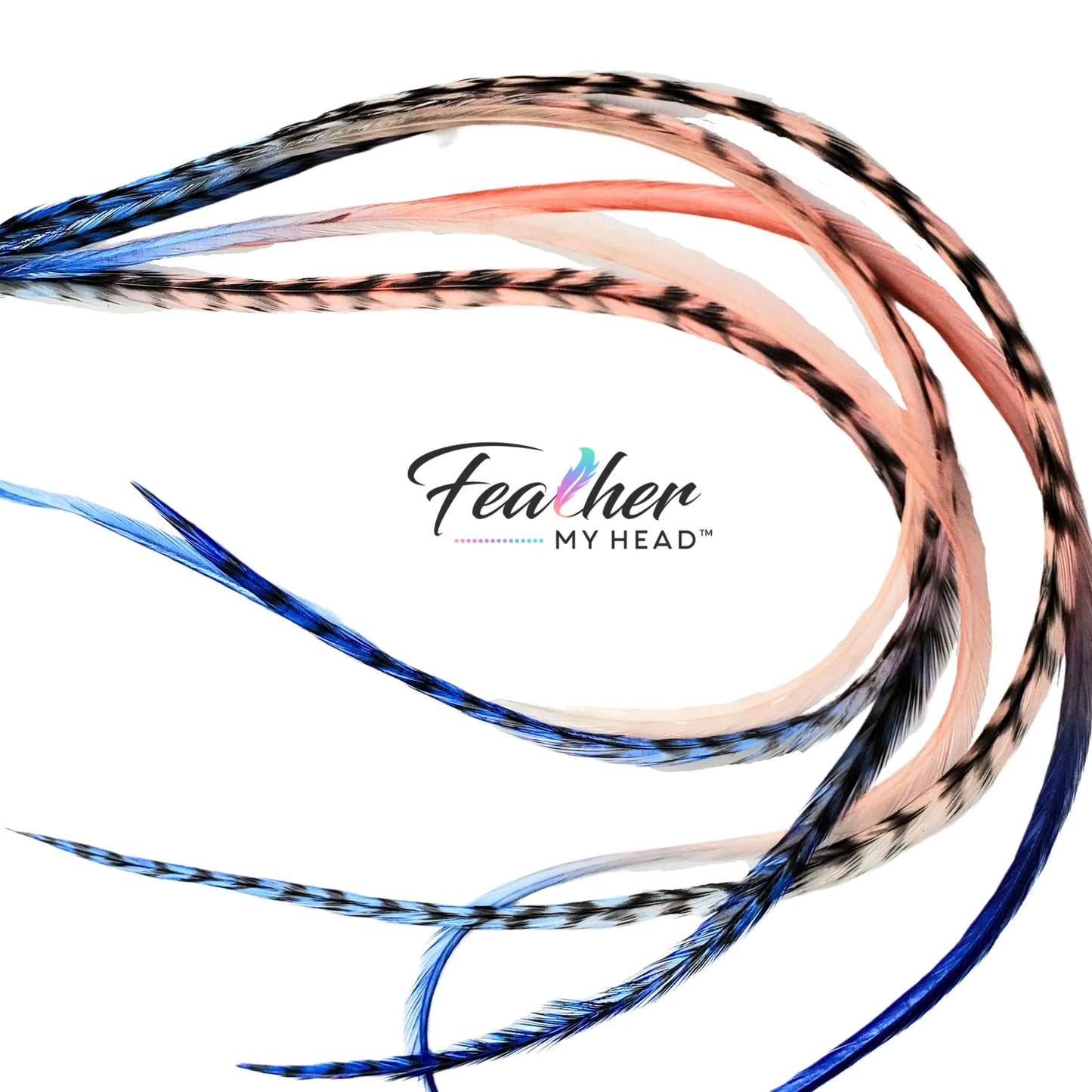 Sandy Beaches Rainbow Tie Dye Hair Feather