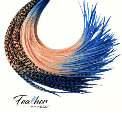 Sandy Beaches Rainbow Tie Dye Hair Feather