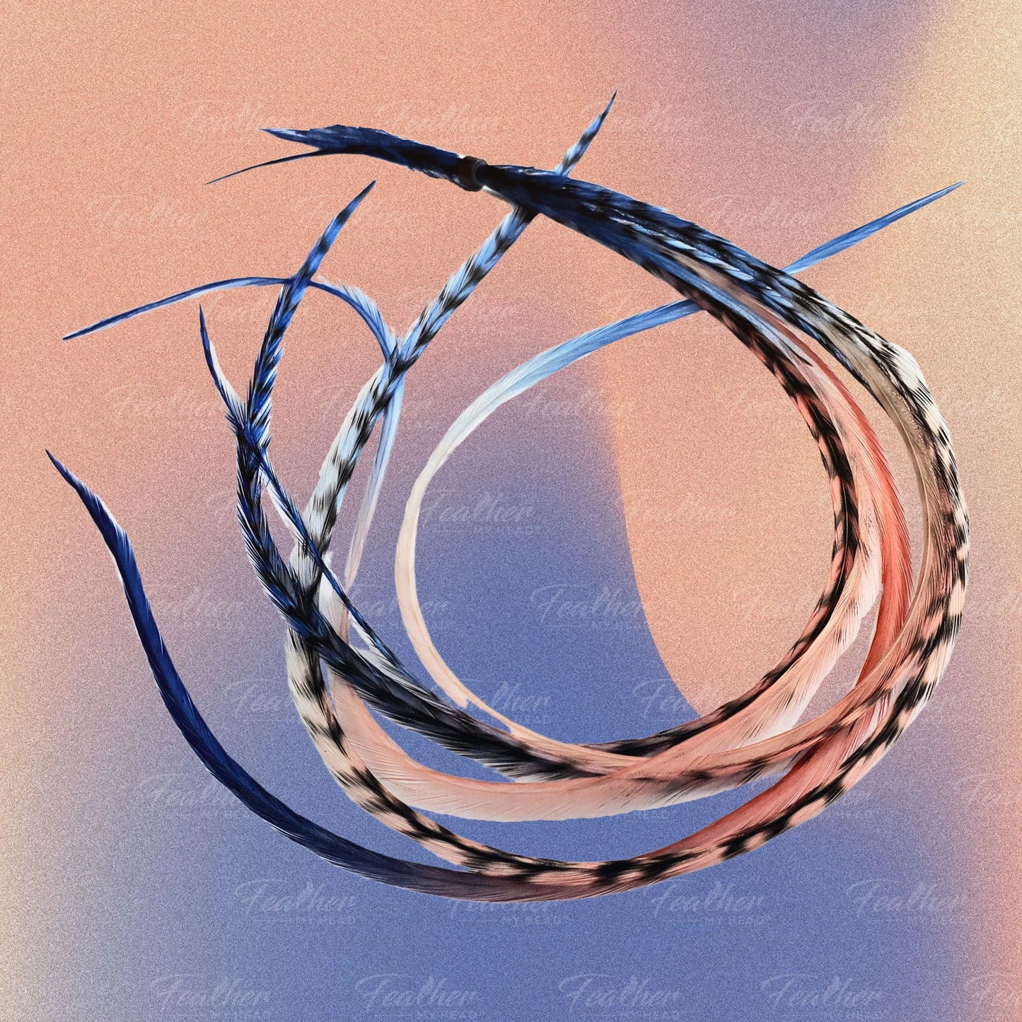 Sandy Beaches Rainbow Tie Dye Hair Feather