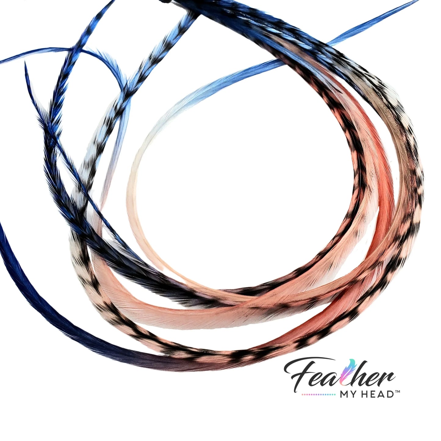 Sandy Beaches Rainbow Tie Dye Hair Feather