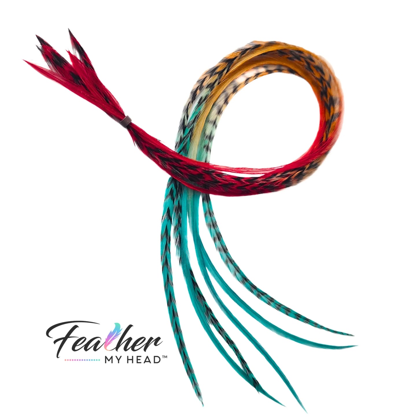 Durango Rainbow Tie-Dye Hair Feather