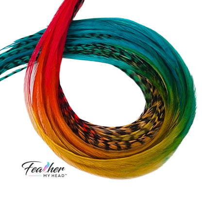 Durango Rainbow Tie-Dye Hair Feather