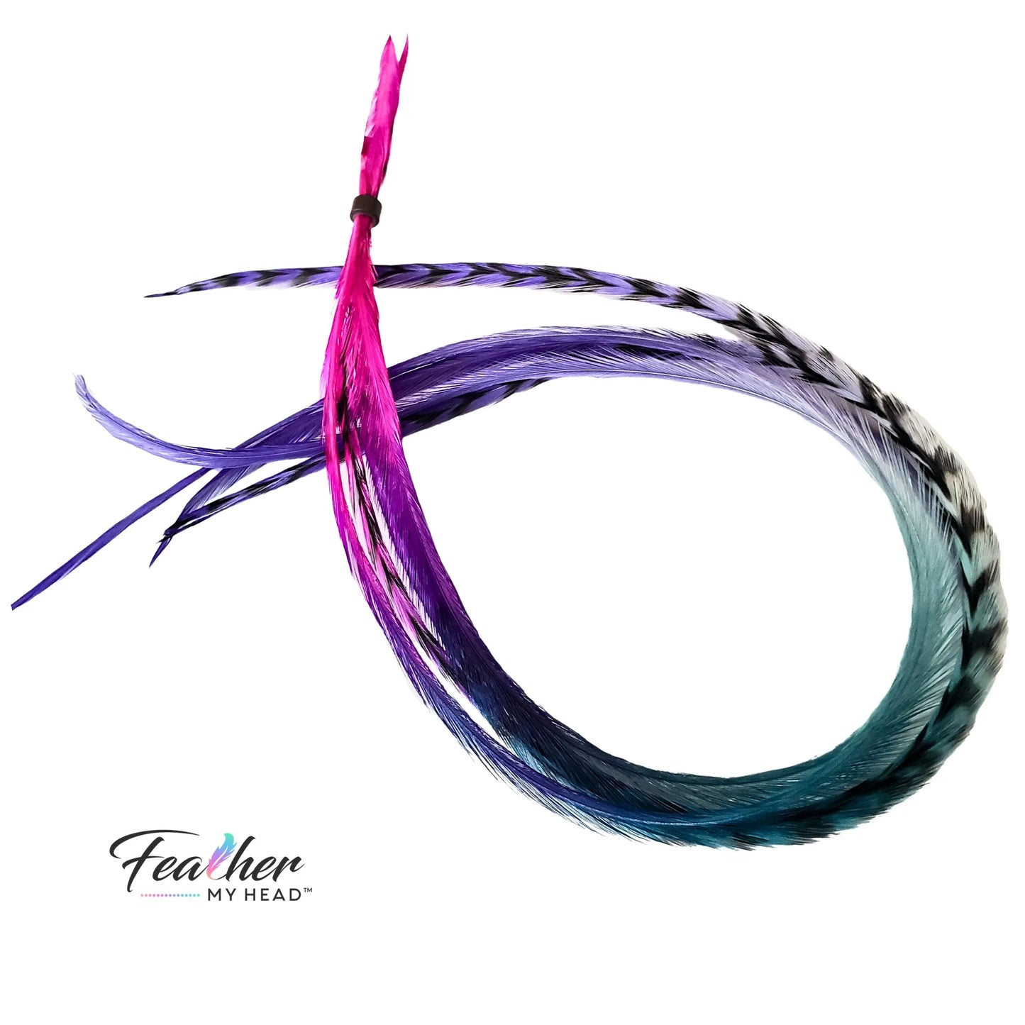 Dragonfly Rainbow Tie Dye Hair Feather