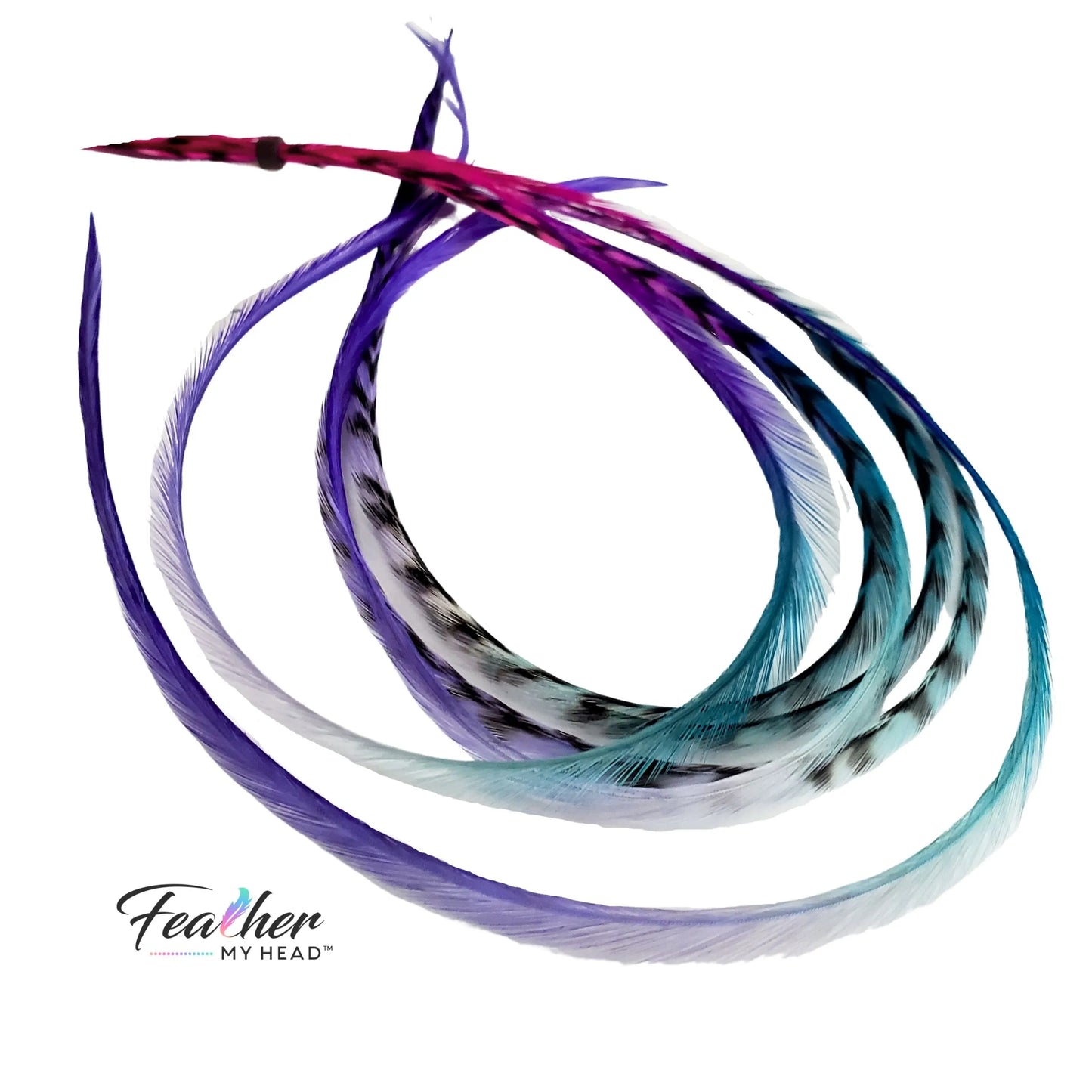 Dragonfly Rainbow Tie Dye Hair Feather