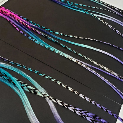 Dragonfly Rainbow Tie Dye Hair Feather