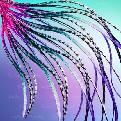 Dragonfly Rainbow Tie Dye Hair Feather