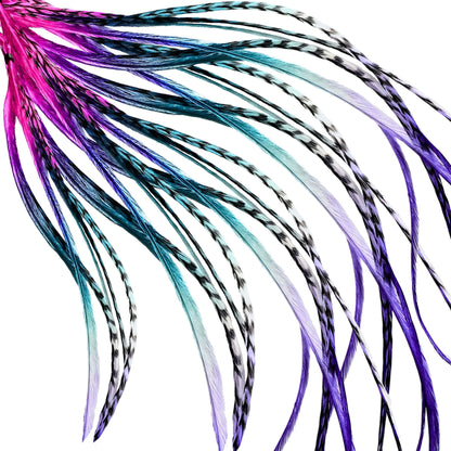 Dragonfly Rainbow Tie Dye Hair Feather
