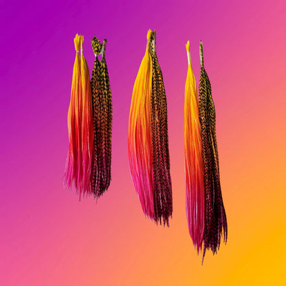 Safari Sunrise Rainbow Tie-Dyed Hair Feather