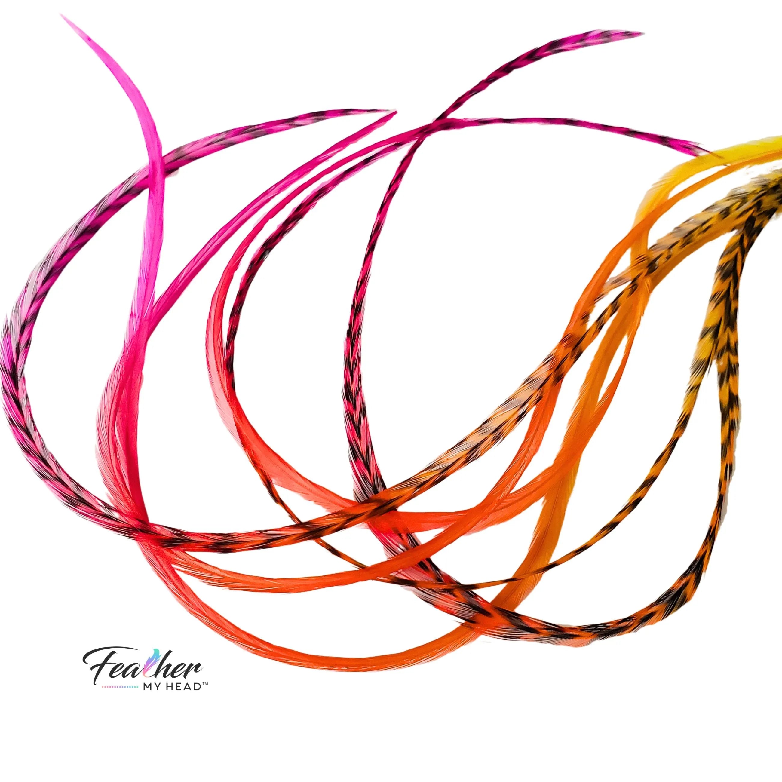 Safari Sunrise Rainbow Tie-Dyed Hair Feather