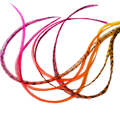 Safari Sunrise Rainbow Tie-Dyed Hair Feather