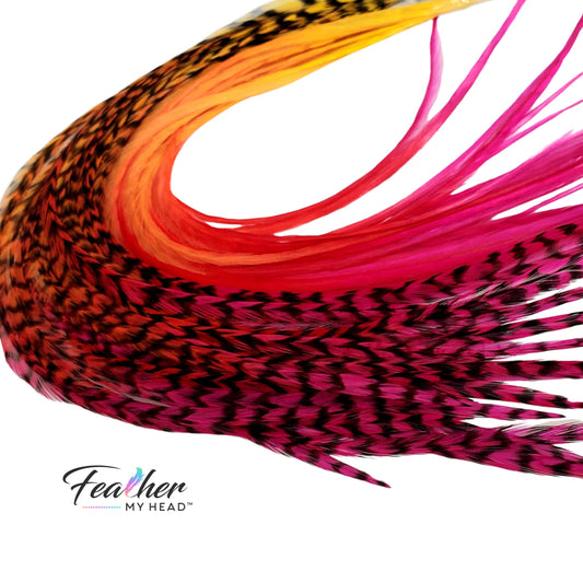 Safari Sunrise Rainbow Tie-Dyed Hair Feather