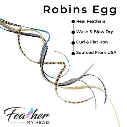 Feather My Head Hair Feathers Spring Collection of feathers in colors of blue, dun, gray and beige