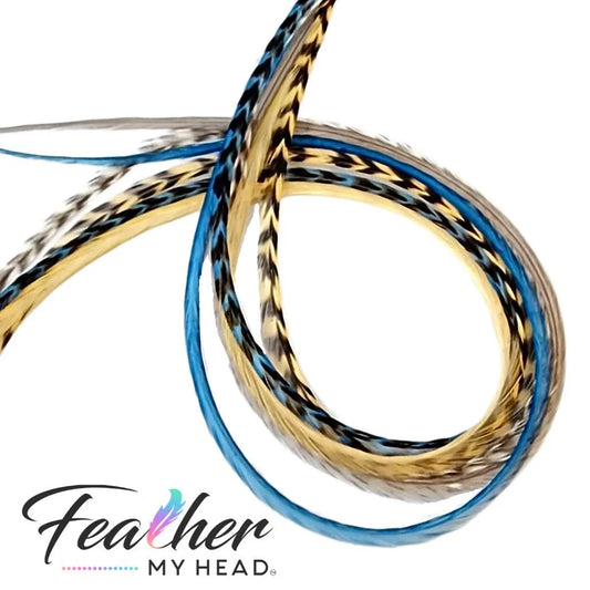 Feather My Head Hair Feathers Spring Collection of feathers in colors of blue, dun, gray and beige