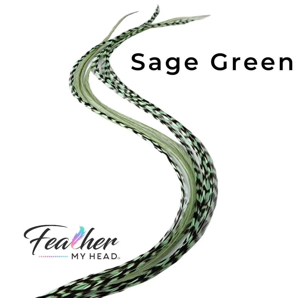 Sage Green hair feather extension kit