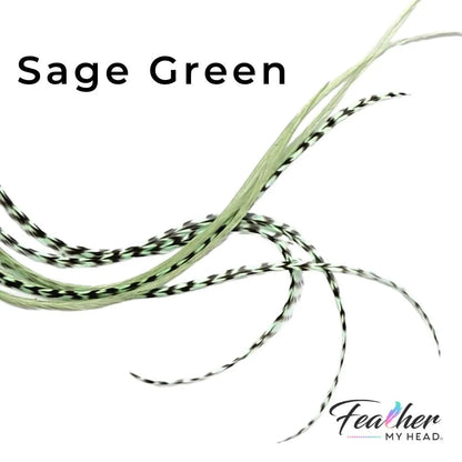 Sage Green hair feather extension kit