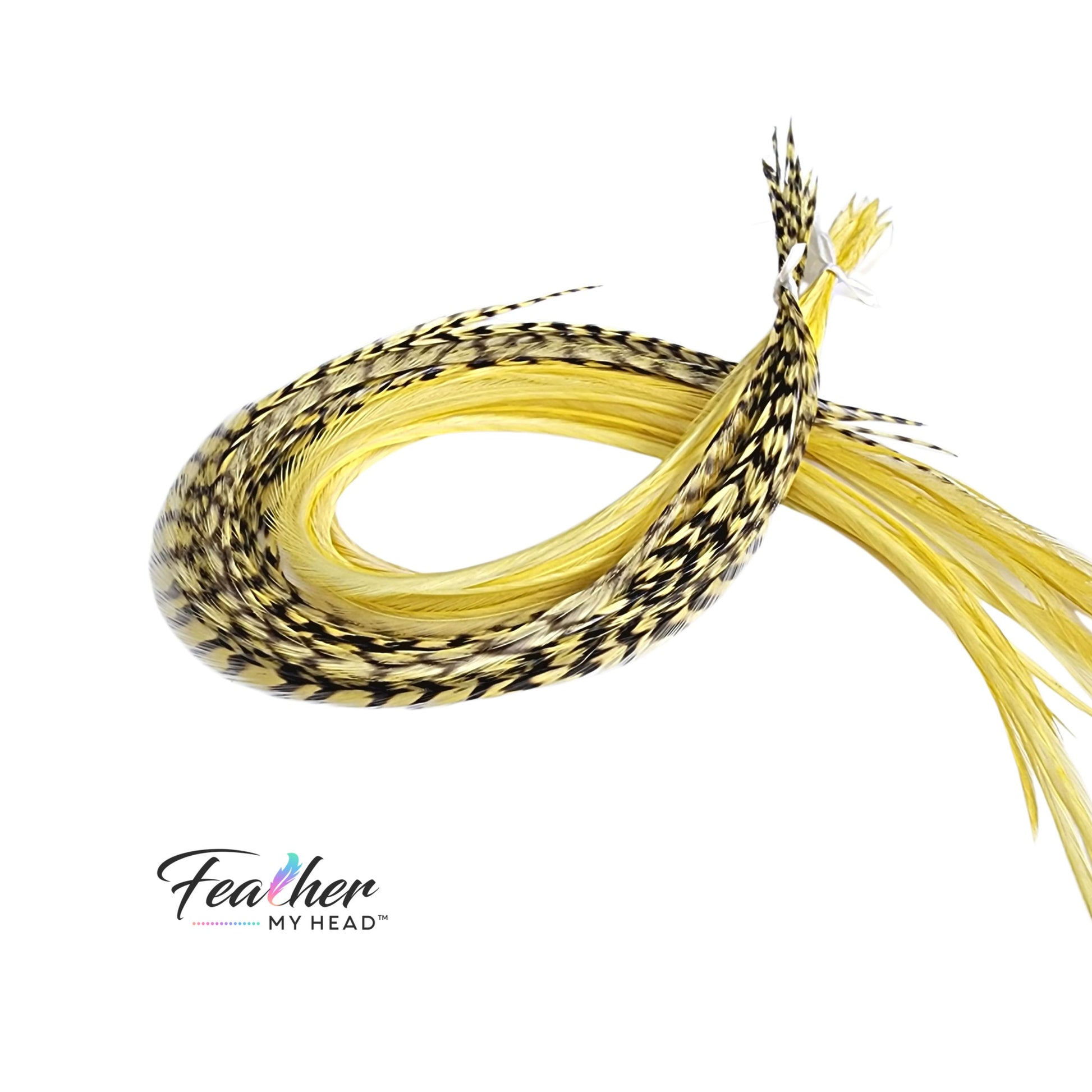 Light yellow feather extensions pastel tone for boho hair styling