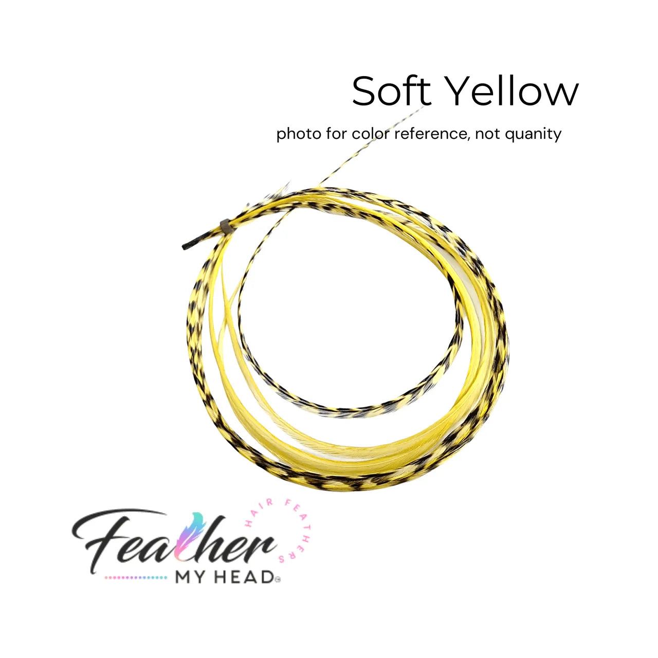 Soft Pastel Yellow feather hair extension kit by Feather My Head feather hair extensions in long lengths you will love.