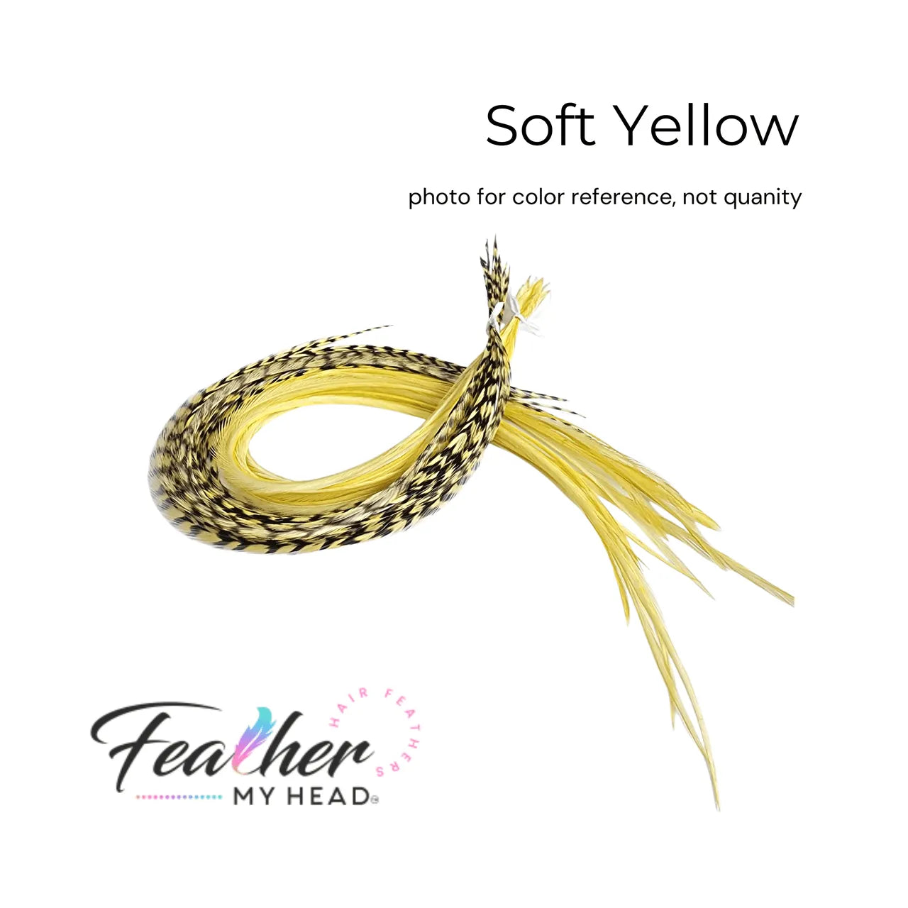 Soft Pastel Yellow feather hair extension kit by Feather My Head feather hair extensions in long lengths you will love.