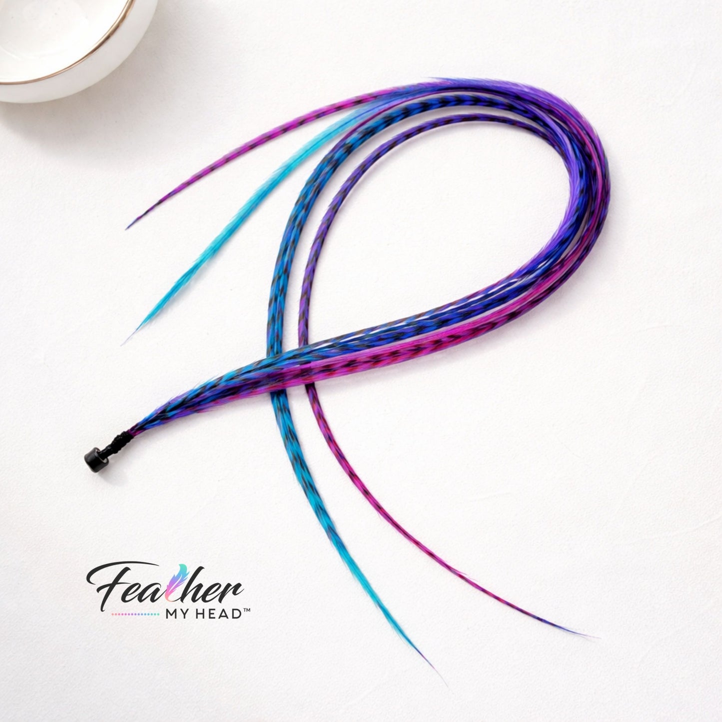 Summer Breeze Hair Feathers – Soft Rainbow Ombre Blend