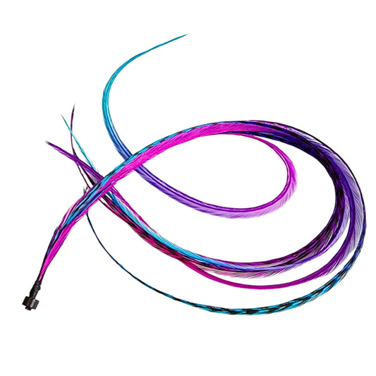 summer breeze hair feathers rainbow ombre feather hair extensions long rooster feathers white background