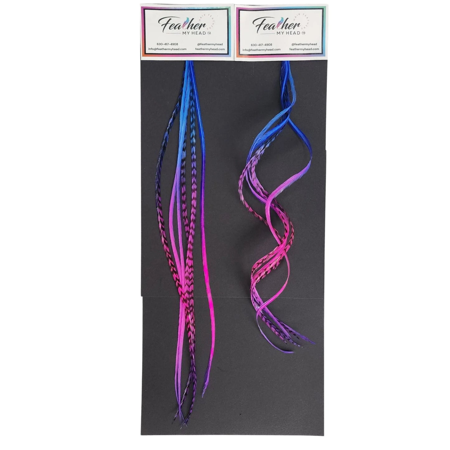 Electric Berry Fade Rainbow Hair Feather