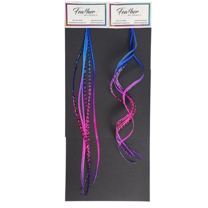 Electric Berry Fade Rainbow Hair Feather