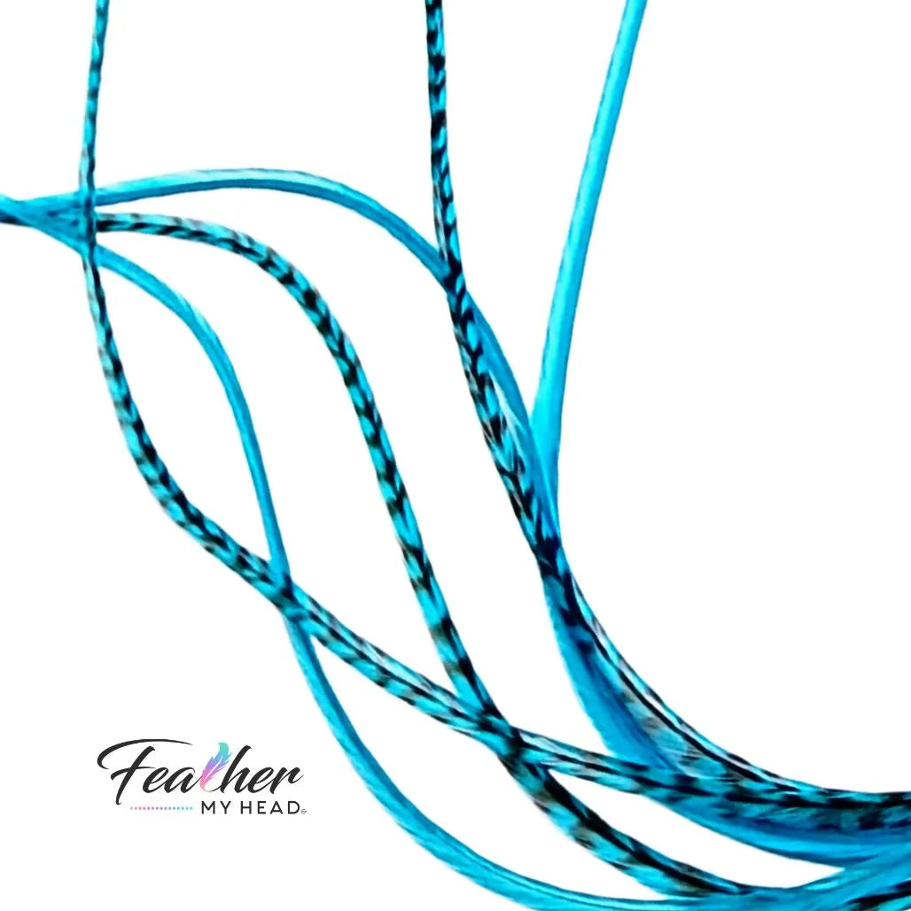 Turquoise Blue hair feather extensions