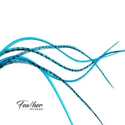 Turquoise Blue hair feather extensions