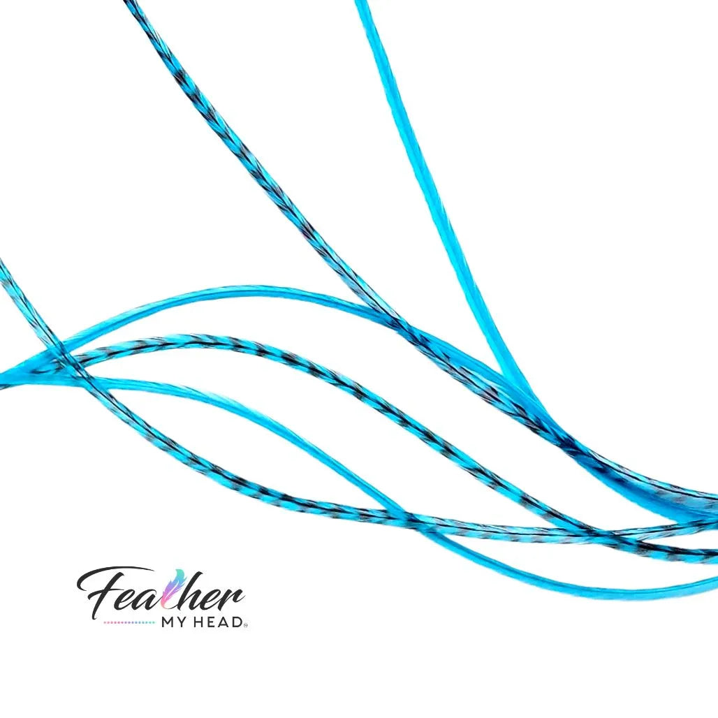 Turquoise Blue hair feather extensions