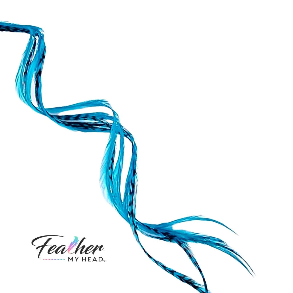 Turquoise Blue hair feather extensions