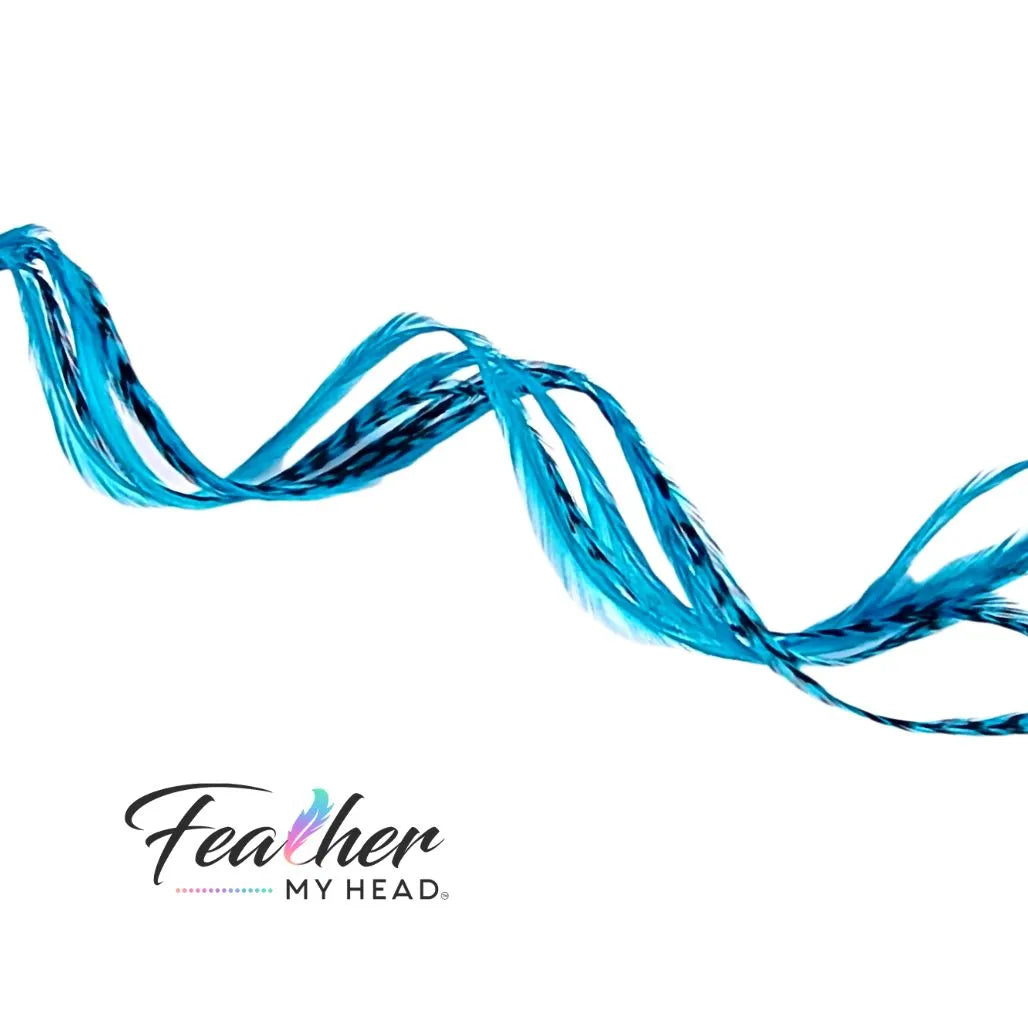 Turquoise Blue hair feather extensions